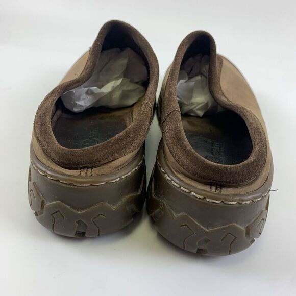 LL Bean Brown Leather Mule Slip On Round Toe Vintage Lug Sole Clog Womens 9 M - Picture 5 of 10